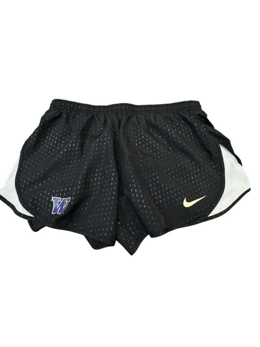 Nike Women’s Dri-Fit Washington Huskies Running Tempo Shorts Black/White Sz Sm